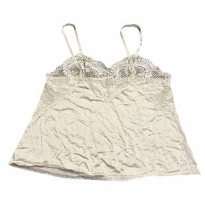 70s/80s American Vintage Applause Silky Intricate Lace Bust Camisole (Ivory) S/M